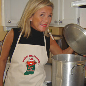 The redesigned Crabs For Christmas Apron